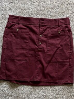 Loft Mini Skirt in Deep Wine